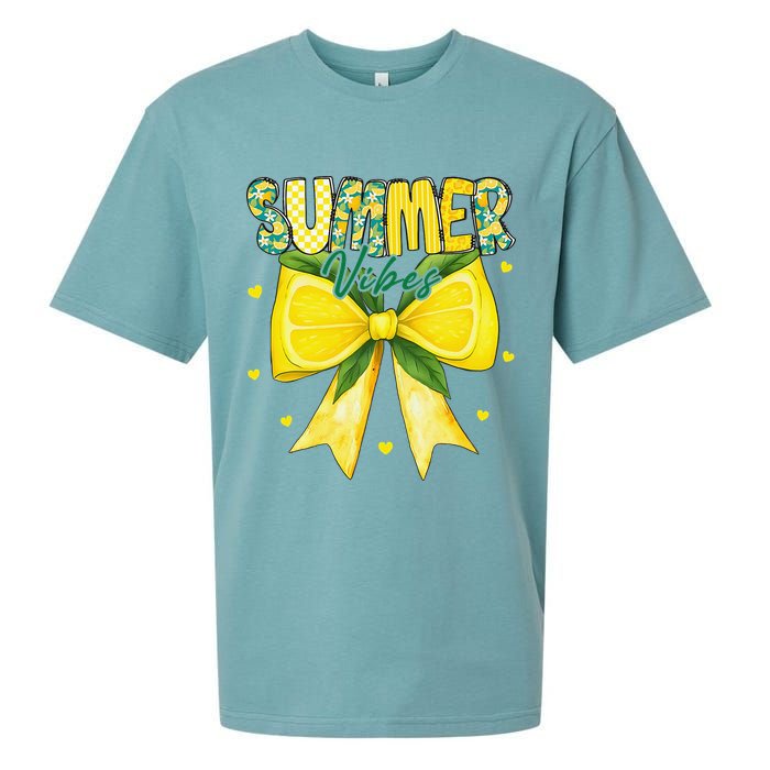 Preppy Summer Vibes Lemon Bow Girly Summer Sueded Cloud Jersey T-Shirt