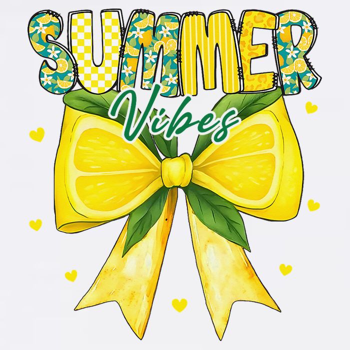 Preppy Summer Vibes Lemon Bow Girly Summer Garment-Dyed Sweatshirt