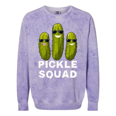 Pickle Squad Vegan Dill Pickle Colorblast Crewneck Sweatshirt