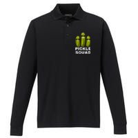 Pickle Squad Vegan Dill Pickle Performance Long Sleeve Polo