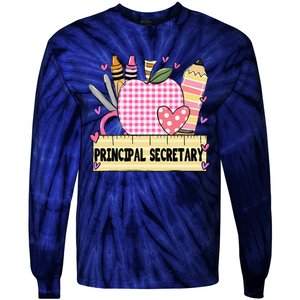 Principal Secretary Valentine S Day Teacher Frame Tie-Dye Long Sleeve Shirt