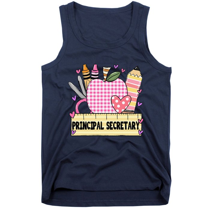 Principal Secretary Valentine S Day Teacher Frame Tank Top