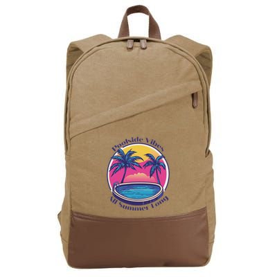 Pool Side Vibes All Summer Long Cotton Canvas Backpack