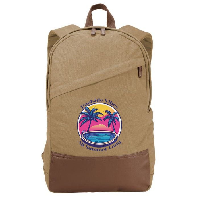 Pool Side Vibes All Summer Long Cotton Canvas Backpack