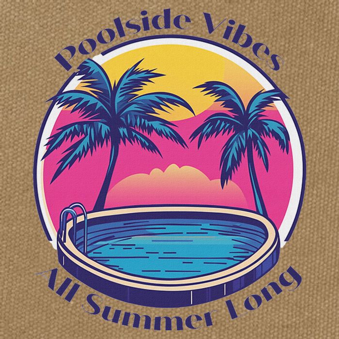 Pool Side Vibes All Summer Long Cotton Canvas Backpack