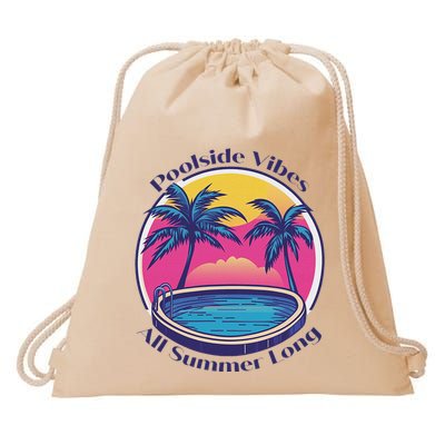 Pool Side Vibes All Summer Long Drawstring Bag