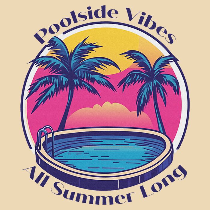 Pool Side Vibes All Summer Long Drawstring Bag