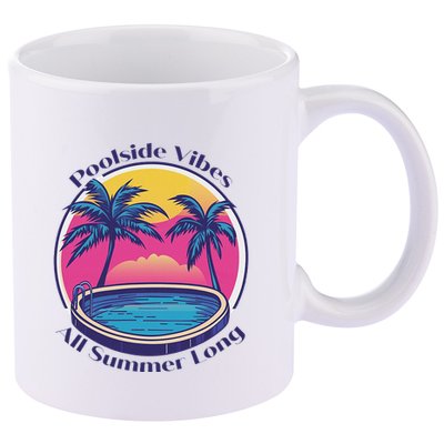 Pool Side Vibes All Summer Long 11oz C Handle Ceramic Mug