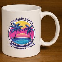 Pool Side Vibes All Summer Long 11oz C Handle Ceramic Mug