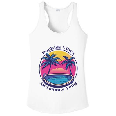 Pool Side Vibes All Summer Long Ladies PosiCharge Competitor Racerback Tank