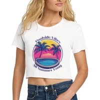 Pool Side Vibes All Summer Long Women's Crop Top Tee