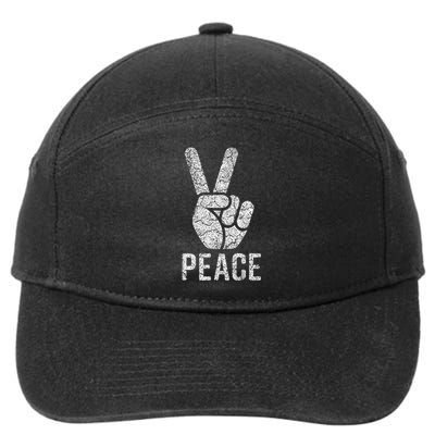 Peace Sign Vintage 60s 70s Hippie 7-Panel Snapback Hat