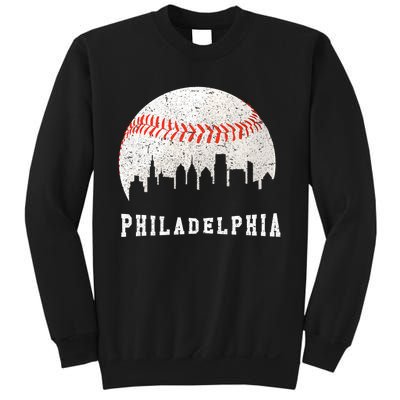 Philly skyline - Vintage Philadelphia Baseball Fans Sweatshirt