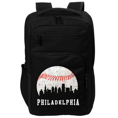 Philly skyline - Vintage Philadelphia Baseball Fans Impact Tech Backpack