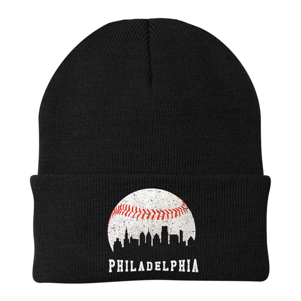 Philly skyline - Vintage Philadelphia Baseball Fans Beanie