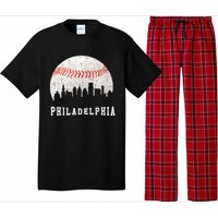 Philly skyline - Vintage Philadelphia Baseball Fans Pajama Set