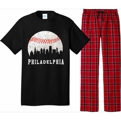 Philly skyline - Vintage Philadelphia Baseball Fans Pajama Set