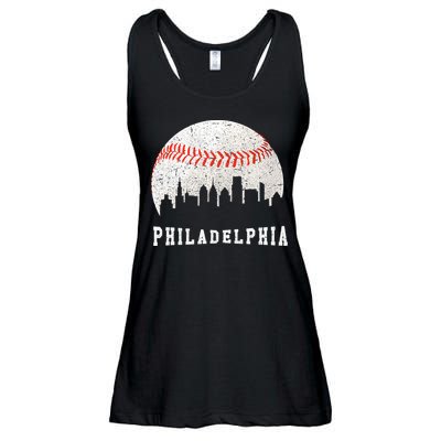 Philly skyline - Vintage Philadelphia Baseball Fans Ladies Essential Flowy Tank
