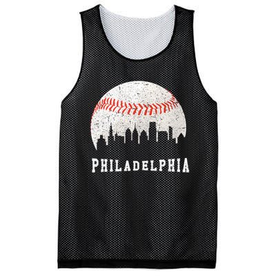 Philly skyline - Vintage Philadelphia Baseball Fans Mesh Reversible Basketball Jersey Tank