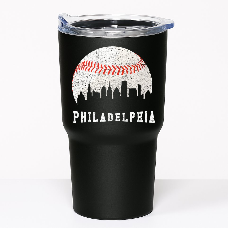 Philly skyline - Vintage Philadelphia Baseball Fans Tumbler