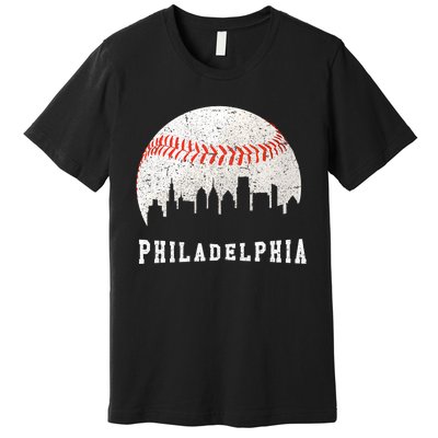 Philly skyline - Vintage Philadelphia Baseball Fans Premium T-Shirt