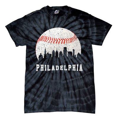 Philly skyline - Vintage Philadelphia Baseball Fans Tie-Dye T-Shirt