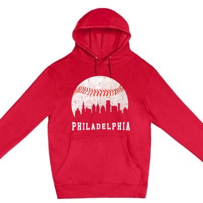 Philly skyline - Vintage Philadelphia Baseball Fans Premium Pullover Hoodie