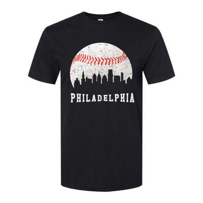 Philly skyline - Vintage Philadelphia Baseball Fans Softstyle® CVC T-Shirt