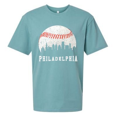 Philly skyline - Vintage Philadelphia Baseball Fans Sueded Cloud Jersey T-Shirt