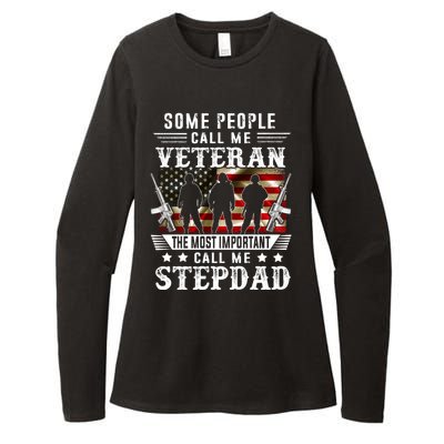 Proud Stepdad Veteran American Flag Gifts VeteranS Day Womens CVC Long Sleeve Shirt