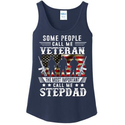 Proud Stepdad Veteran American Flag Gifts VeteranS Day Ladies Essential Tank