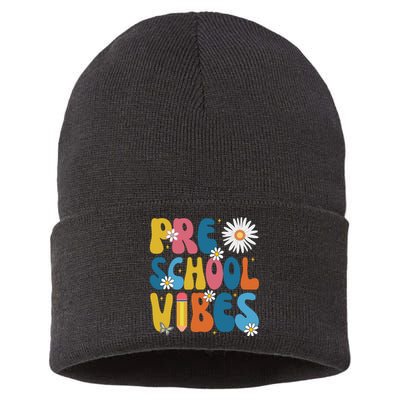 Pre School Vibes Back To School Gift Sustainable Knit Beanie