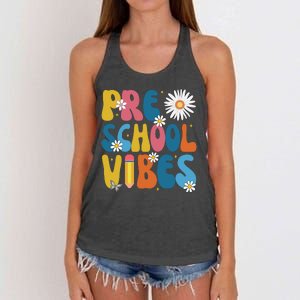 Pre School Vibes Back To School Gift Women's Knotted Racerback Tank