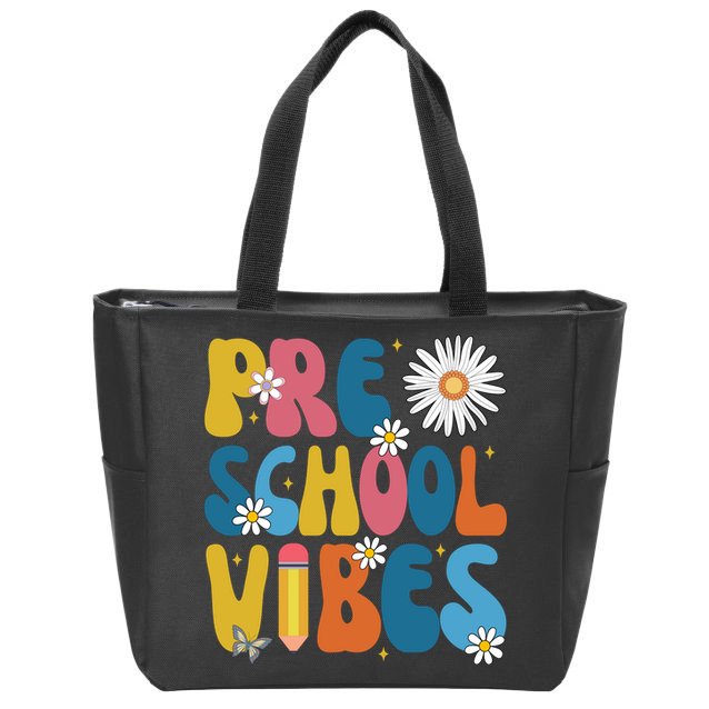 Pre School Vibes Back To School Gift Zip Tote Bag