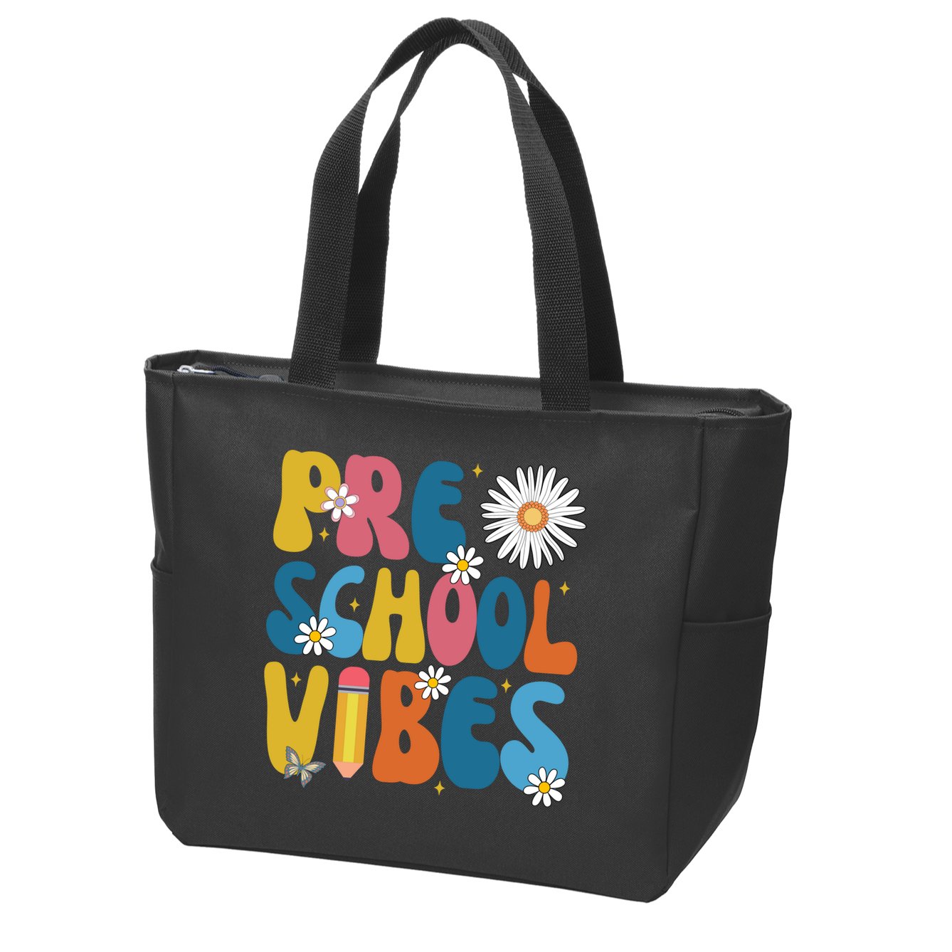 Pre School Vibes Back To School Gift Zip Tote Bag