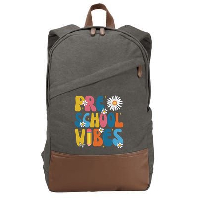 Pre School Vibes Back To School Gift Cotton Canvas Backpack