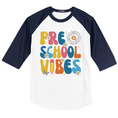 Pre School Vibes Back To School Gift Baseball Sleeve Shirt