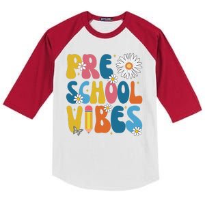 Pre School Vibes Back To School Gift Kids Colorblock Raglan Jersey