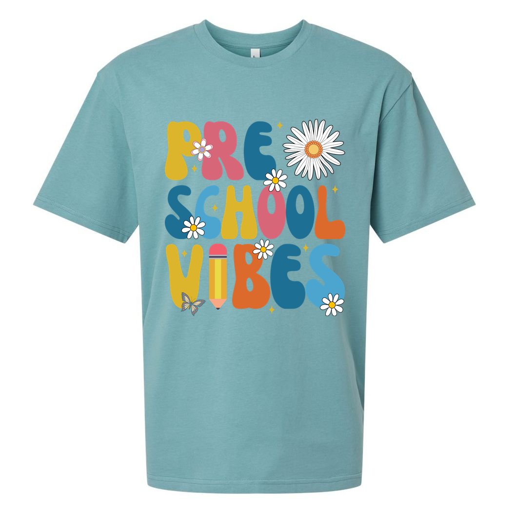 Pre School Vibes Back To School Gift Sueded Cloud Jersey T-Shirt