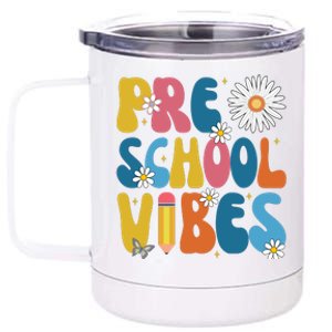 Pre School Vibes Back To School Gift 12 oz Stainless Steel Tumbler Cup