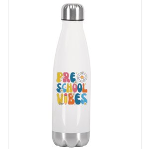 Pre School Vibes Back To School Gift Stainless Steel Insulated Water Bottle