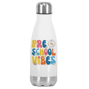 Pre School Vibes Back To School Gift Stainless Steel Insulated Water Bottle