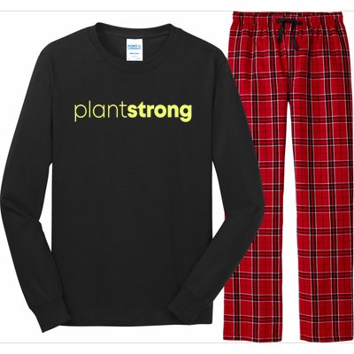 Plant Strong Veganism Organic Based Diet Vegan Gift Meaningful Gift Long Sleeve Pajama Set