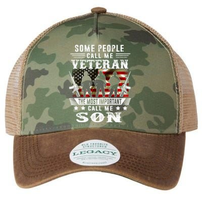 Proud Son Veteran American Flag Gifts VeteranS Day Legacy Tie Dye Trucker Hat