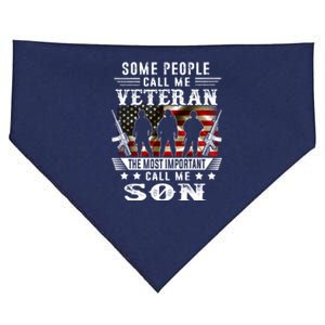 Proud Son Veteran American Flag Gifts VeteranS Day USA-Made Doggie Bandana