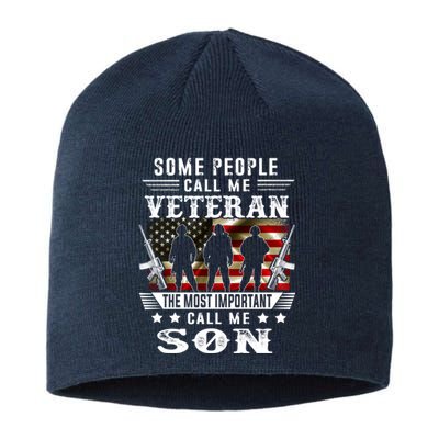 Proud Son Veteran American Flag Gifts VeteranS Day Sustainable Beanie