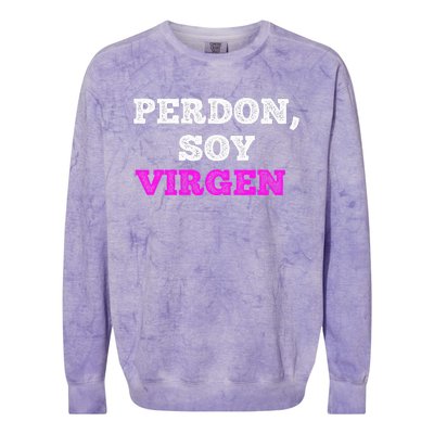 Perdon Soy Virgen Funny Spanish Quote Virginity Saying Colorblast Crewneck Sweatshirt