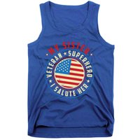 Proud Sister Veteran Superhero I Salute Her Veterans Day Great Gift Tank Top