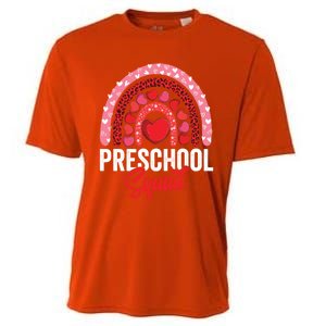 Preschool Squad Valentines Day Rainbow Teacher And Gift Cooling Performance Crew T-Shirt