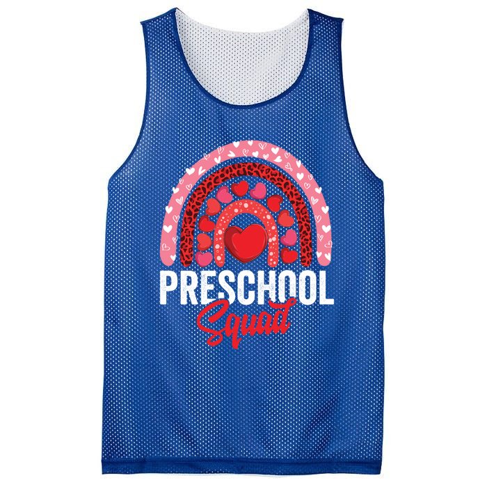 Preschool Squad Valentines Day Rainbow Teacher And Gift Mesh Reversible Basketball Jersey Tank